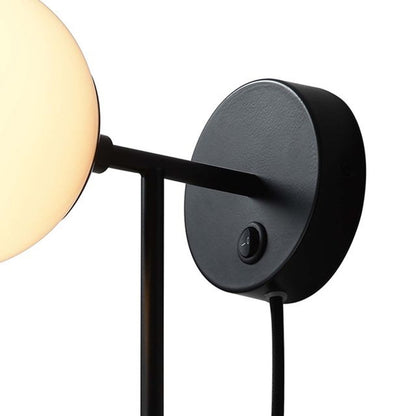 Nova California Duo 22in 2-Light Wall Sconce | Contemporary Matte Black and White Opal Glass | Bedroom & Hallway Accent | Model 3111604MB