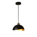 Nova California Luna Bella 1 Light 10" Pendant, Black/Gold/Gold - 3112018WB