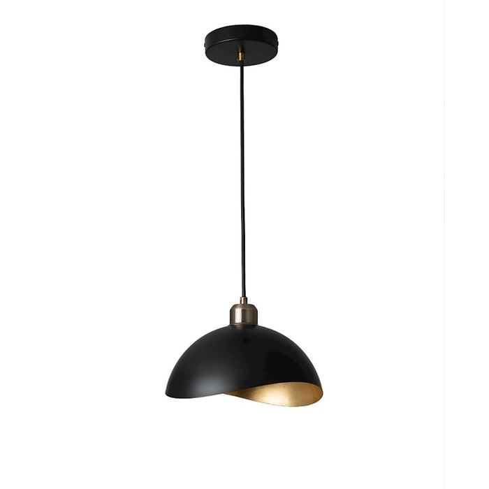 Nova California Luna Bella 1 Light 10" Pendant, Black/Gold/Gold