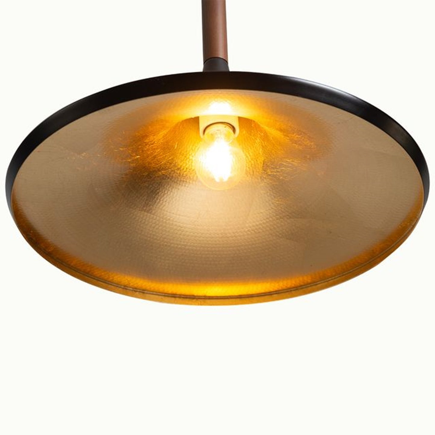 Nova California Lodi 10in 1-Light Pendant | Mid-Century Matte Black and Walnut with Hammered Gold Steel | Kitchen Island & Dining | Model 3210500MB