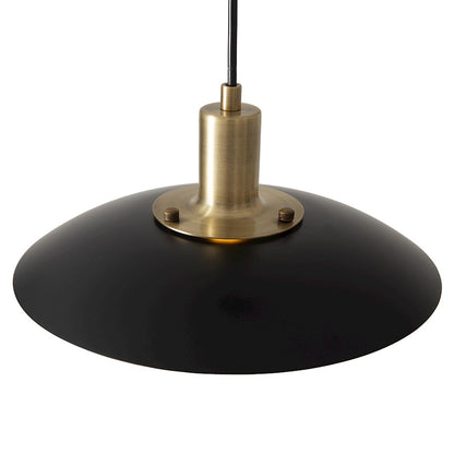 Nova California Rancho Mirage 19in 1-Light Pendant | Mid-Century Modern Matte Black and Weathered Brass Steel | Kitchen Island & | Model 3210824MB