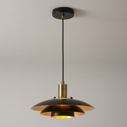 Nova California Rancho Mirage 19in 1-Light Pendant | Mid-Century Modern Matte Black and Weathered Brass Steel | Kitchen Island & | Model 3210824MB