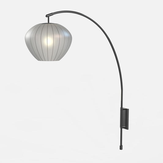 Nova California Bloom 90in 1-Light Arc Floor Lamp | Mid-Century Black Nickel and White Satin | Living Room & Reading Corner | Model 3410799BN