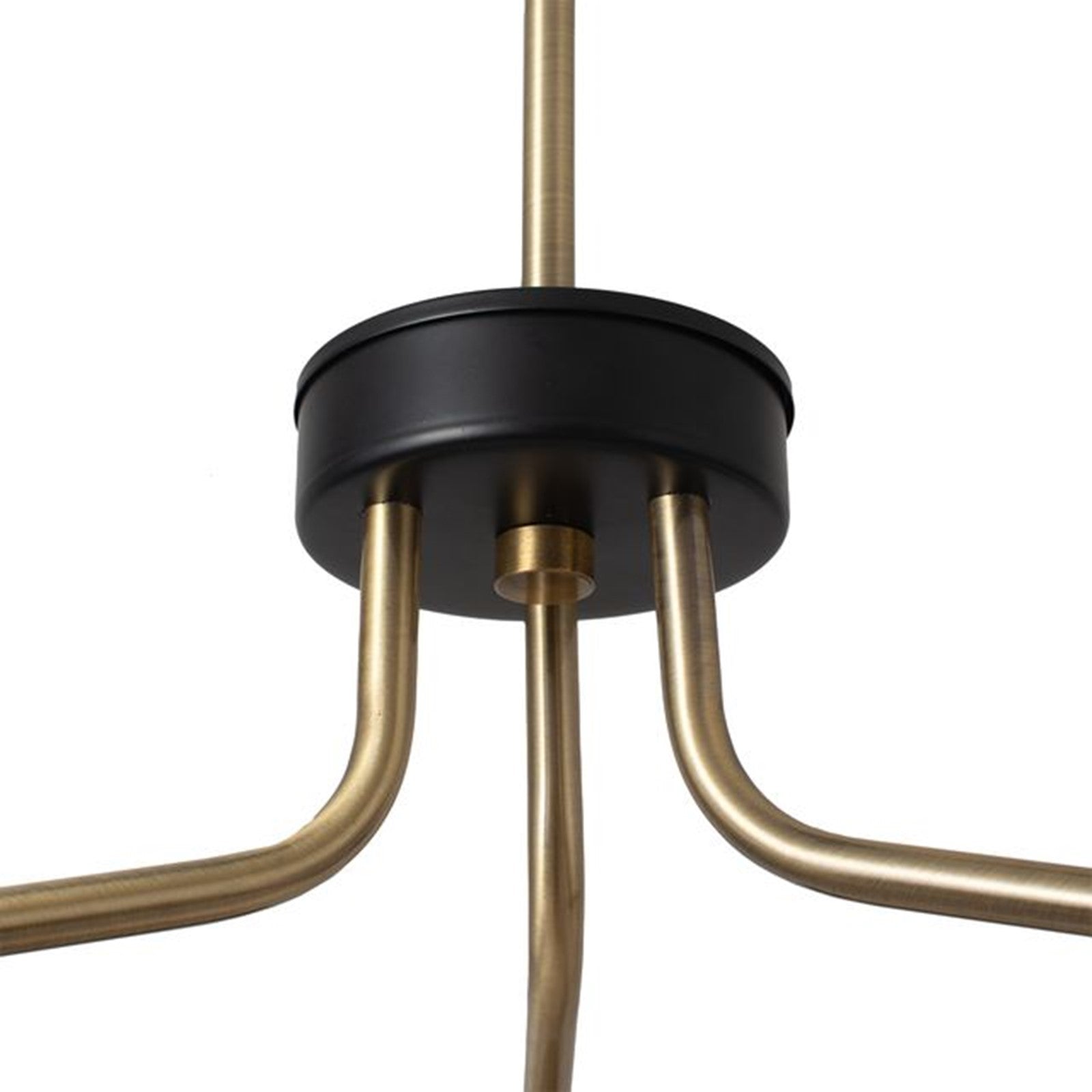 Nova California Luna Bella 44in 3-Light Chandelier | Mid-Century Weathered Brass and Matte Black with Gold Leaf | Dining Room & | Model 3411017WB