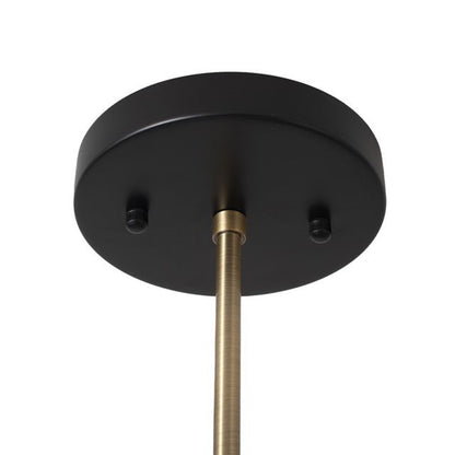 Nova California Luna Bella 44in 3-Light Chandelier | Mid-Century Weathered Brass and Matte Black with Gold Leaf | Dining Room & | Model 3411017WB