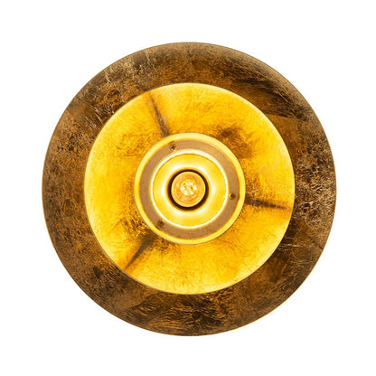 Nova California Rancho Mirage 19in 1-Light Flush Mount | Mid-Century Modern Matte Black and Weathered Brass with Gold Leaf | Model 3610824MB