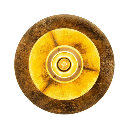 Nova California Rancho Mirage 12in 1-Light Flush Mount | Mid-Century Modern Weathered Brass and Matte Black Steel with Gold-Leaf | Model 3610824WB