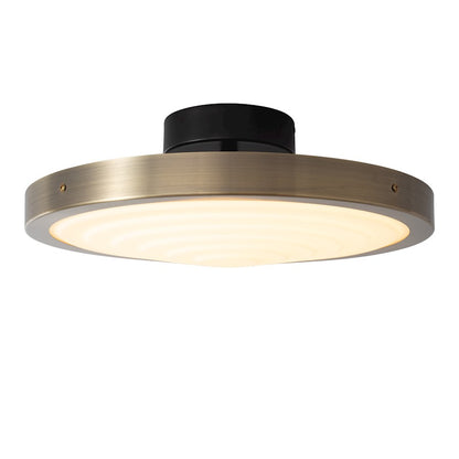 Nova California Redondo 13in 1-Light Flush Mount | Contemporary Matte Black and Black/Gold/Leaf Steel | Living Room & Bedroom | Model 3617727MB