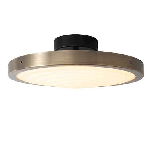 Nova California Redondo 13in 1-Light Flush Mount | Contemporary Matte Black and Black/Gold/Leaf Steel | Living Room & Bedroom | Model 3617727MB
