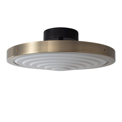 Nova California Redondo 13in 1-Light Flush Mount | Contemporary Matte Black and Black/Gold/Leaf Steel | Living Room & Bedroom | Model 3617727MB