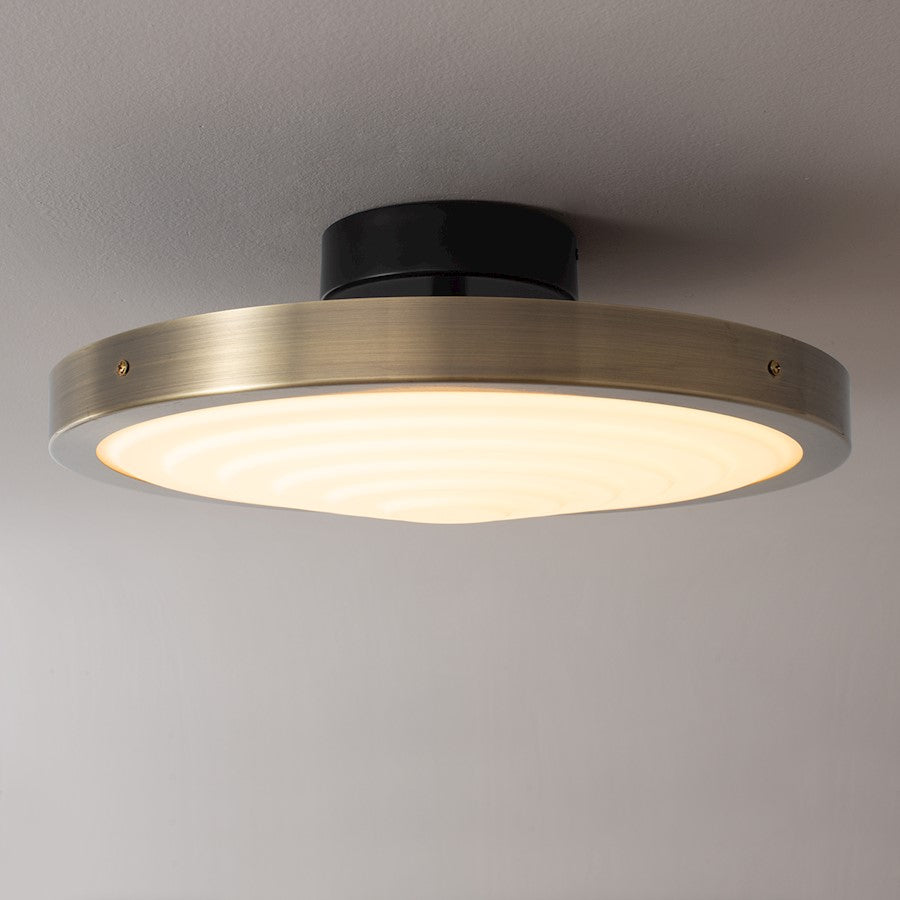 Nova California Redondo 13in 1-Light Flush Mount | Contemporary Matte Black and Black/Gold/Leaf Steel | Living Room & Bedroom | Model 3617727MB