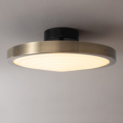 Nova California Redondo 13in 1-Light Flush Mount | Contemporary Matte Black and Black/Gold/Leaf Steel | Living Room & Bedroom | Model 3617727MB