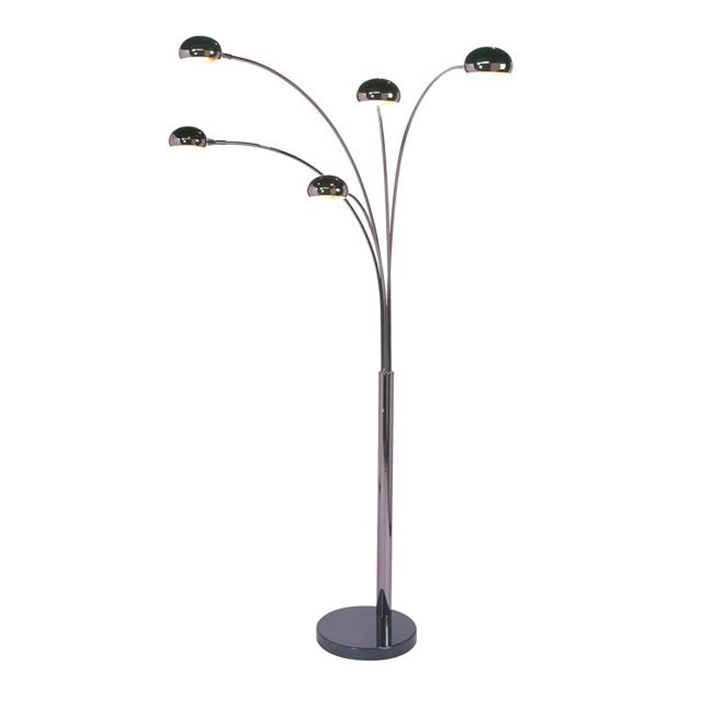 Nova California Mushroom 5-Light Arc Floor Lamp | Mid-Century Black Nickel and Black Marble Base | Living Room & Reading Nook | Model 4035