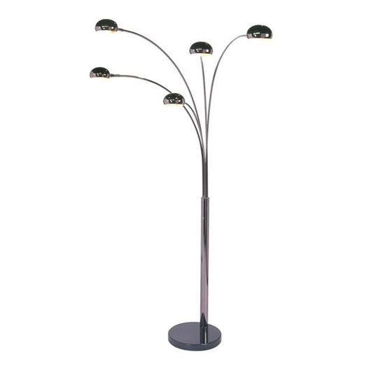 Nova California Mushroom 5-Light Arc Floor Lamp | Mid-Century Black Nickel and Black Marble Base | Living Room & Reading Nook | Model 4035