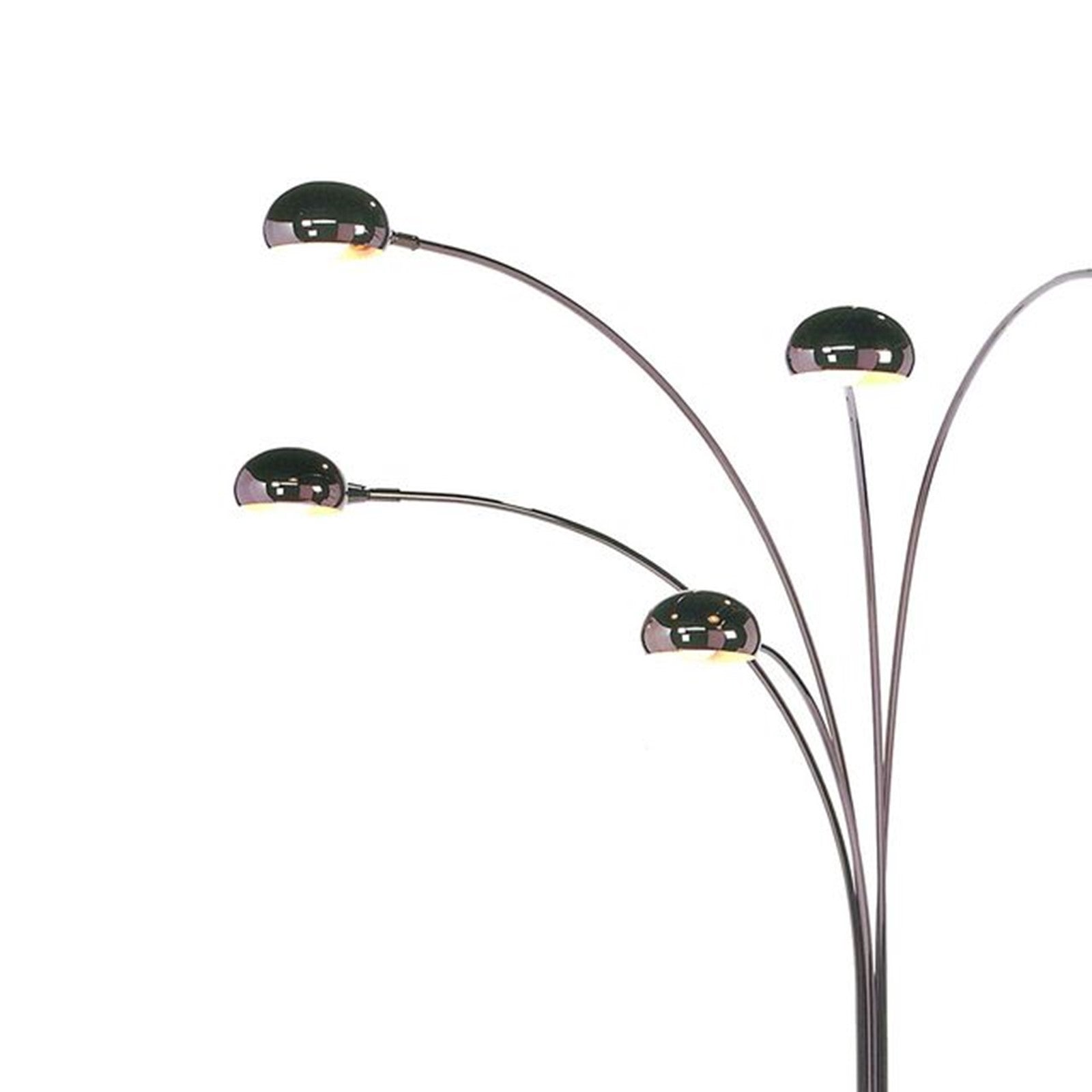 Nova California Mushroom 5-Light Arc Floor Lamp | Mid-Century Black Nickel and Black Marble Base | Living Room & Reading Nook | Model 4035