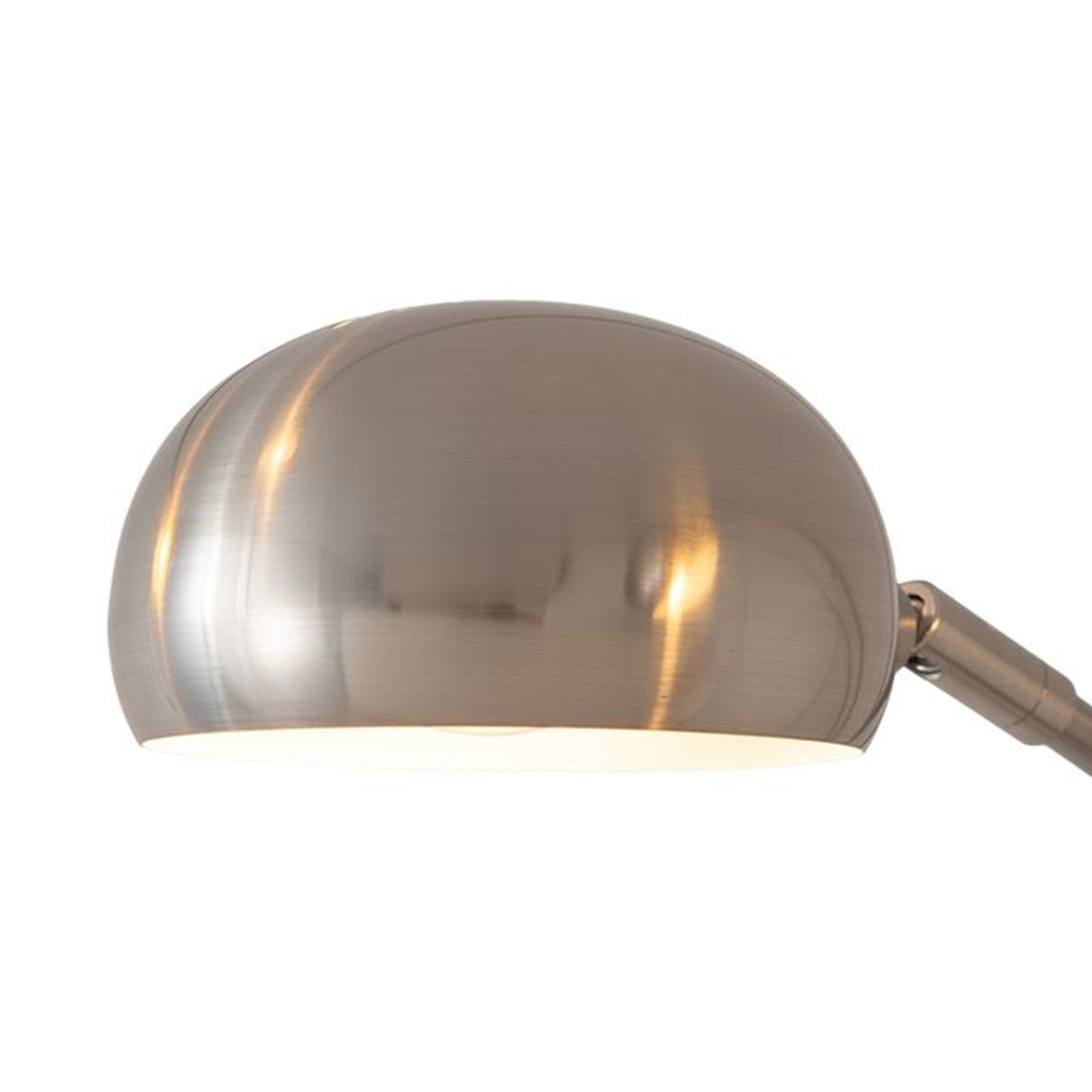 Nova California Mushroom 85in 5-Light Arc Floor Lamp | Mid-Century Satin Nickel Steel and Black Nickel Shades with Marble Base | Model 4035SN