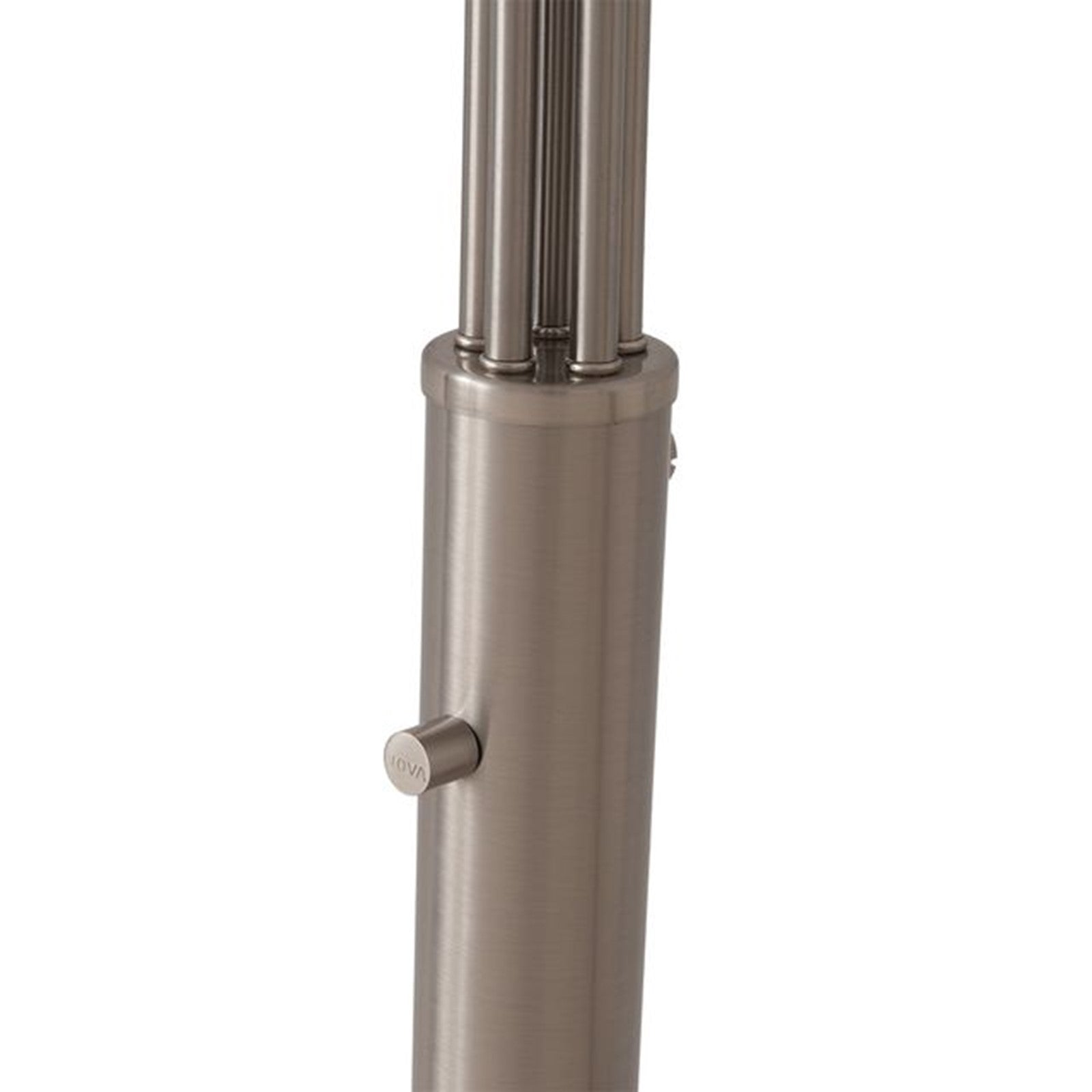 Nova California Mushroom 85in 5-Light Arc Floor Lamp | Mid-Century Satin Nickel Steel and Black Nickel Shades with Marble Base | Model 4035SN