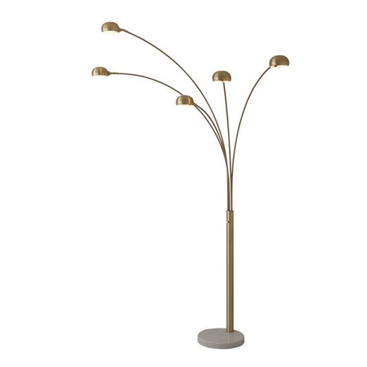 Nova California Mushroom 85in 5-Light Arc Floor Lamp | Contemporary Weathered Brass and Black Nickel Steel | Living Room & Reading | Model 4035WB