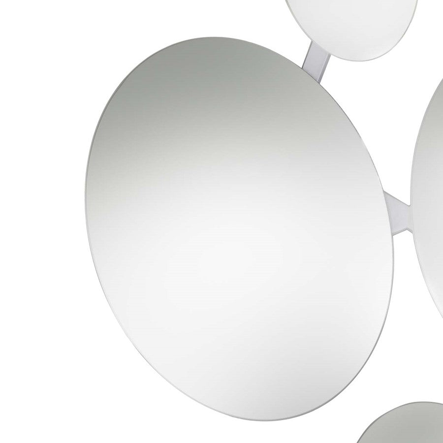 Nova California Marshmallow 33in Wall Mirror | Contemporary Chrome Frame with Amber Mica Accents | Entryway & Living Room | Model 4110265