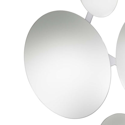 Nova California Marshmallow 33in Wall Mirror | Contemporary Chrome Frame with Amber Mica Accents | Entryway & Living Room | Model 4110265