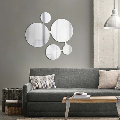 Nova California Marshmallow 33in Wall Mirror | Contemporary Chrome Frame with Amber Mica Accents | Entryway & Living Room | Model 4110265