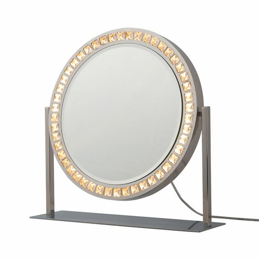 Nova California Marilyn 20in Table Top Vanity Mirror | Glam Chrome and Crystal Steel | Dressing Table & Bedroom Vanity | Model 4111270CH
