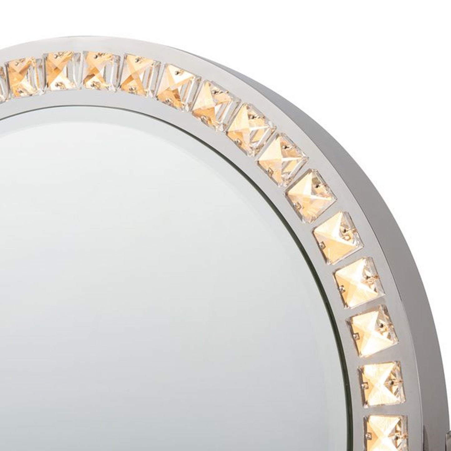 Nova California Marilyn 20in Table Top Vanity Mirror | Glam Chrome and Crystal Steel | Dressing Table & Bedroom Vanity | Model 4111270CH