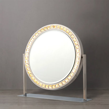 Nova California Marilyn 20in Table Top Vanity Mirror | Glam Chrome and Crystal Steel | Dressing Table & Bedroom Vanity | Model 4111270CH
