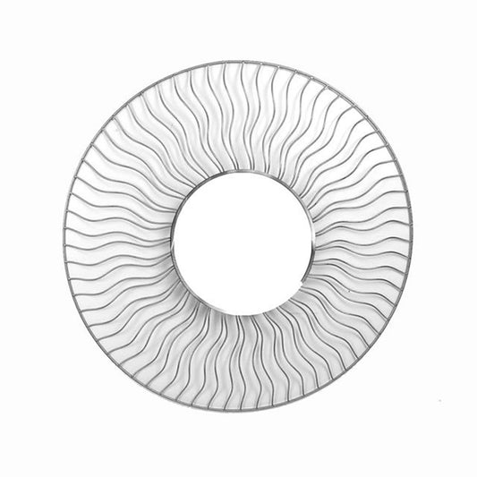 Nova California Sunburst 36in Round Wall Mirror Set of 2 | Brushed Nickel Steel Frame | Entryway & Living Room Accent | Model 4111526WH