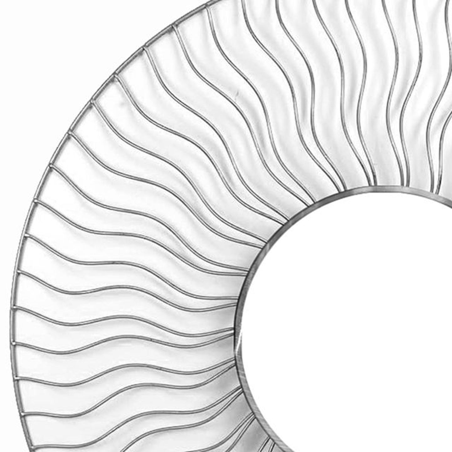 Nova California Sunburst 36in Round Wall Mirror Set of 2 | Brushed Nickel Steel Frame | Entryway & Living Room Accent | Model 4111526WH