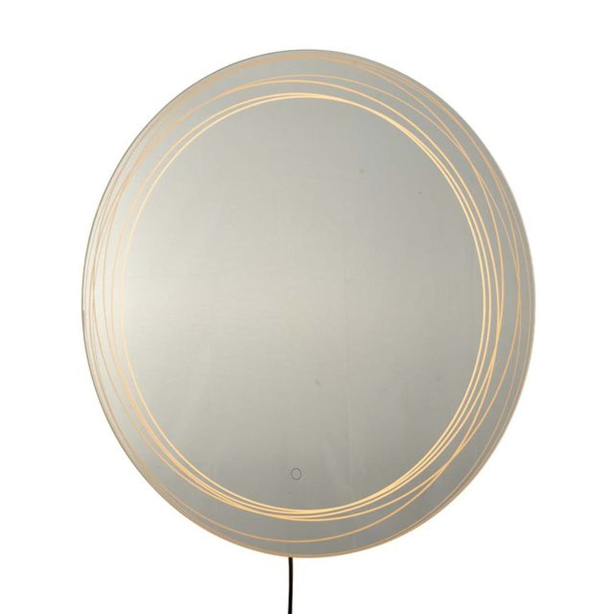 Nova California Mojave 36in Illuminated Wall Mirror | Contemporary Chrome Glass | Living Room & Bedroom | 36 x 36 x 2 in, Round | Model 4111621CH