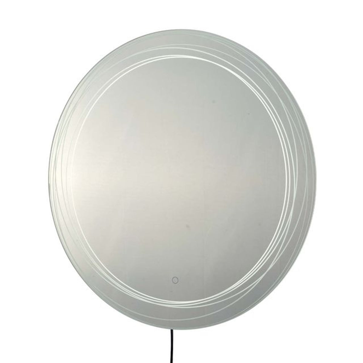 Nova California Mojave 36in Illuminated Wall Mirror | Contemporary Chrome Glass | Living Room & Bedroom | 36 x 36 x 2 in, Round | Model 4111621CH