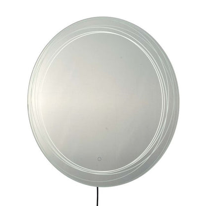 Nova California Mojave 36in Illuminated Wall Mirror | Contemporary Chrome Glass | Living Room & Bedroom | 36 x 36 x 2 in, Round | Model 4111621CH