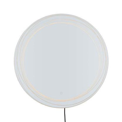 Nova California Mojave 36in Illuminated Wall Mirror | Contemporary Chrome Glass | Living Room & Bedroom | 36 x 36 x 2 in, Round | Model 4111621CH