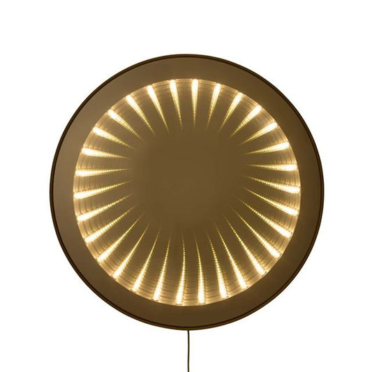 Nova California Carnival 36in Round LED Infinity Wall Mirror | Brushed Brass Steel Frame | Entryway & Living Room Accent | Model 4111717BB