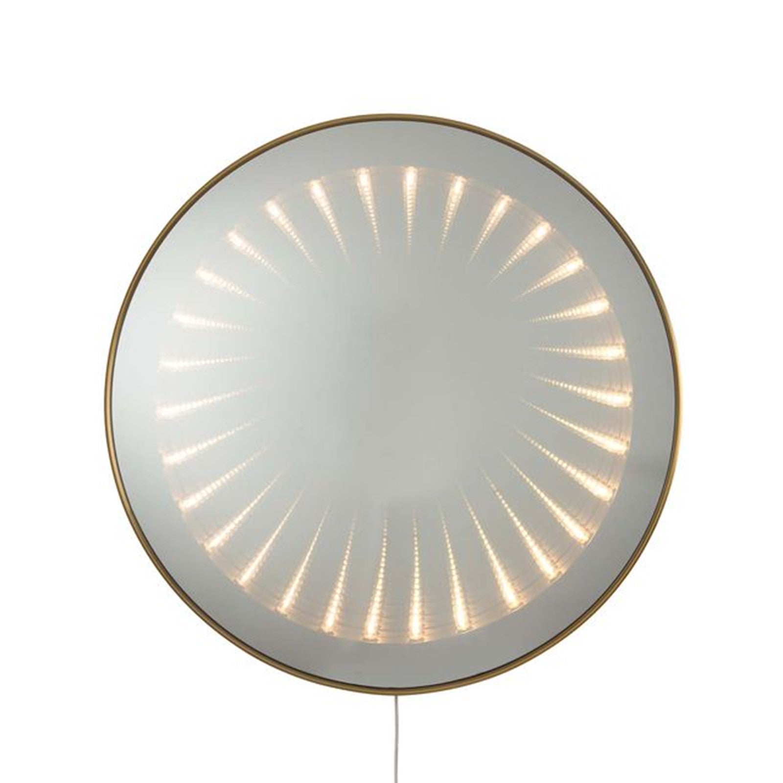 Nova California Carnival 36in Round LED Infinity Wall Mirror | Brushed Brass Steel Frame | Entryway & Living Room Accent | Model 4111717BB