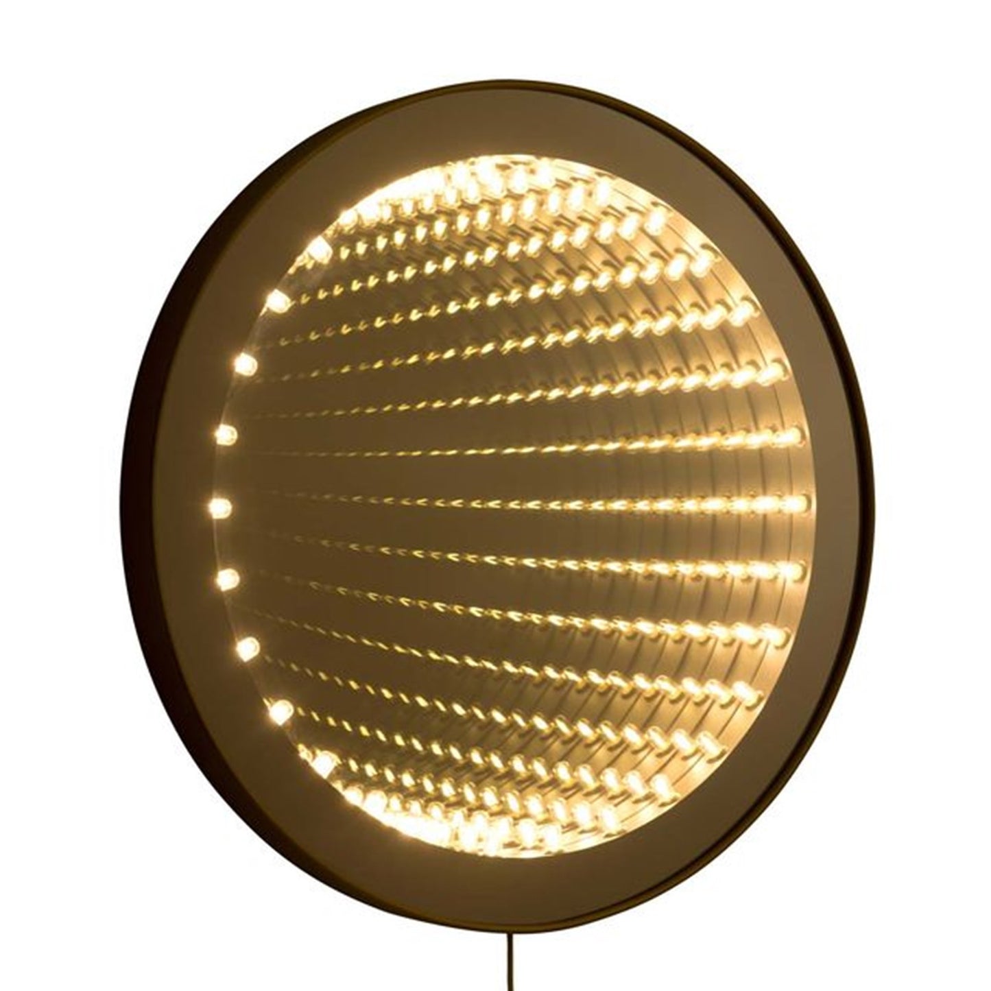 Nova California Carnival 36in Round LED Infinity Wall Mirror | Brushed Brass Steel Frame | Entryway & Living Room Accent | Model 4111717BB