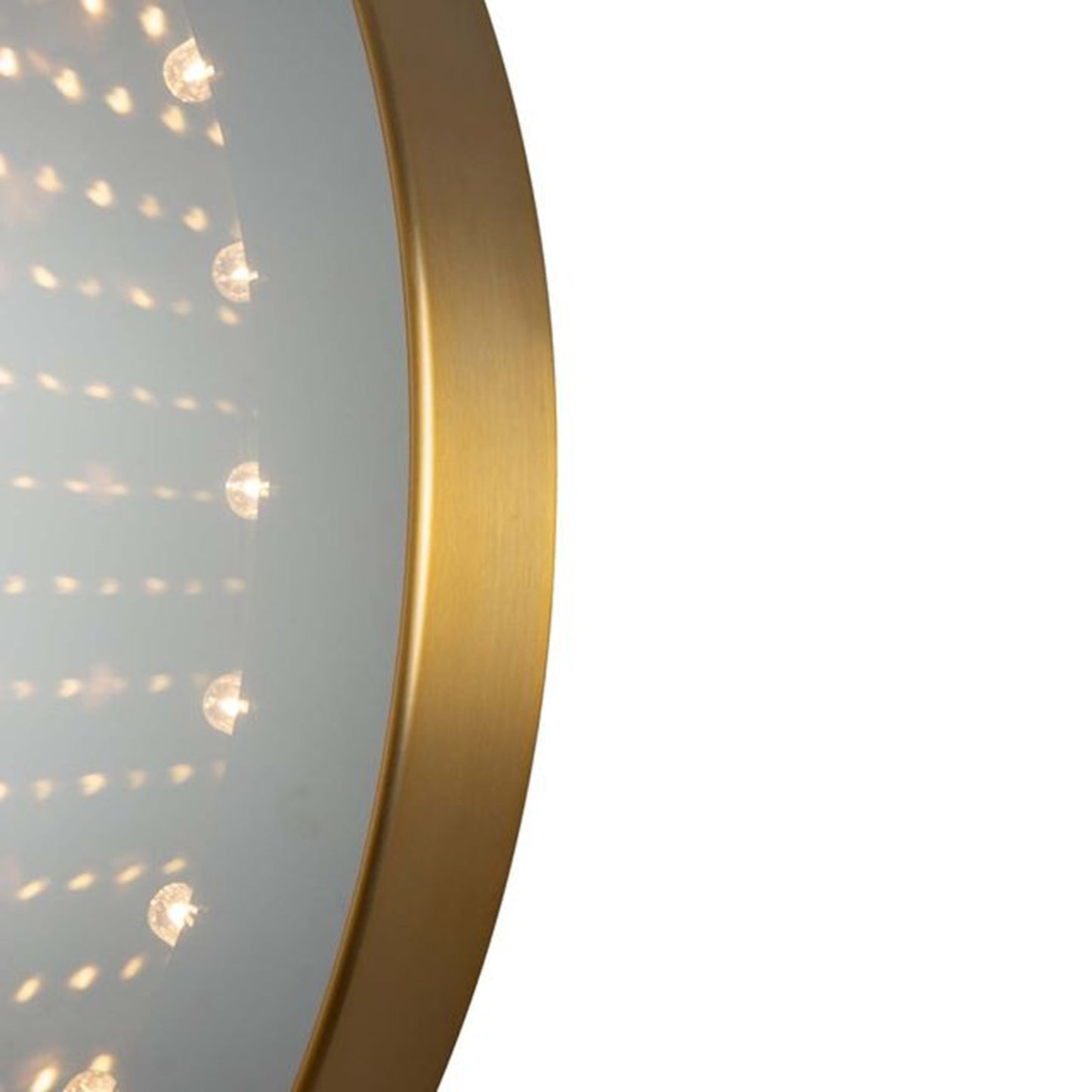 Nova California Carnival 36in Round LED Infinity Wall Mirror | Brushed Brass Steel Frame | Entryway & Living Room Accent | Model 4111717BB
