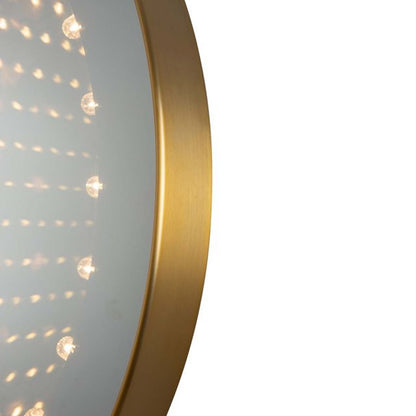 Nova California Carnival 36in Round LED Infinity Wall Mirror | Brushed Brass Steel Frame | Entryway & Living Room Accent | Model 4111717BB