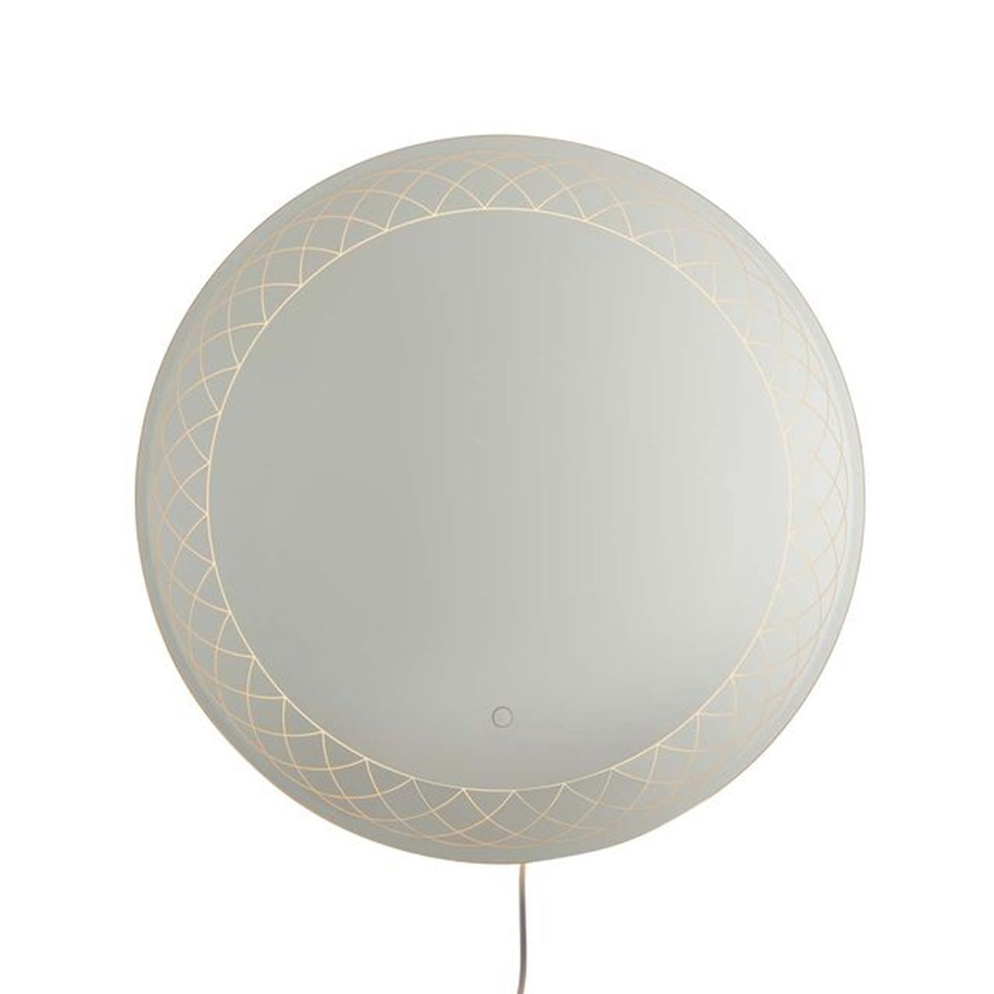 Nova California Interlace 28in Round LED Mirror | Chrome Glass Frame | Entryway & Powder Room Accent | 28 x 28 x 28 in | Model 4111727