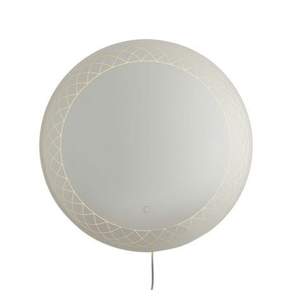 Nova California Interlace 28in Round LED Mirror | Chrome Glass Frame | Entryway & Powder Room Accent | 28 x 28 x 28 in | Model 4111727