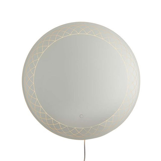 Nova California Interlace 28in Round LED Mirror | Chrome Glass Frame | Entryway & Powder Room Accent | 28 x 28 x 28 in | Model 4111727
