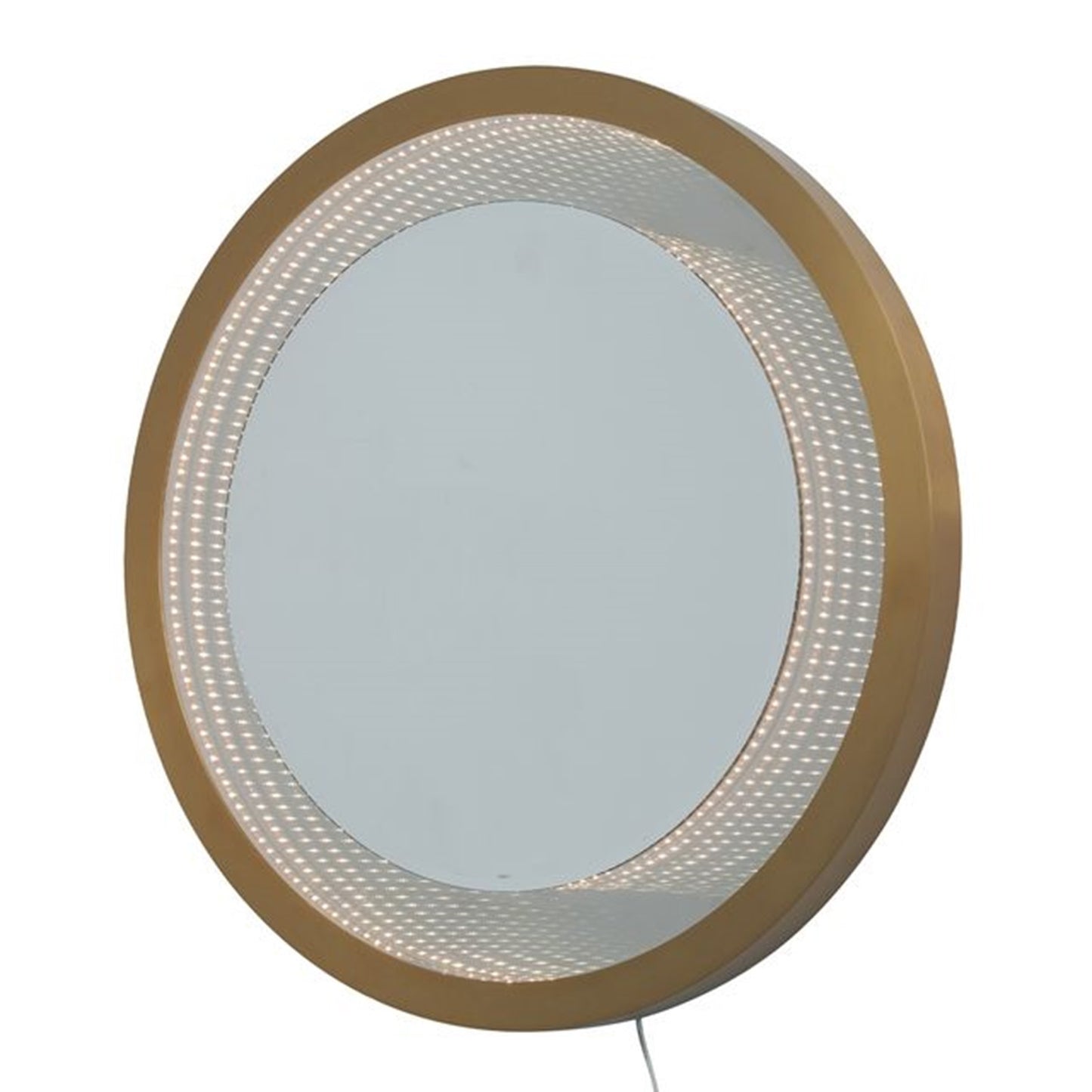Nova California Starfall 39in Round LED Mirror | Mid-Century Brushed Brass Glass | Living Room & Entryway Accent | 39 x 39 x 2 in | Model 4111810BB