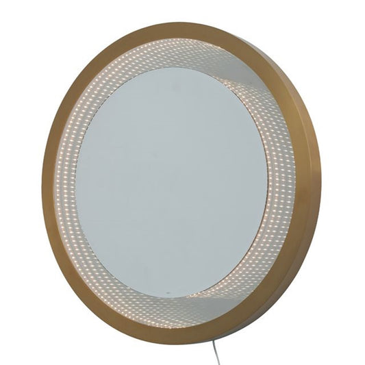 Nova California Starfall 39in Round LED Mirror | Mid-Century Brushed Brass Glass | Living Room & Entryway Accent | 39 x 39 x 2 in | Model 4111810BB