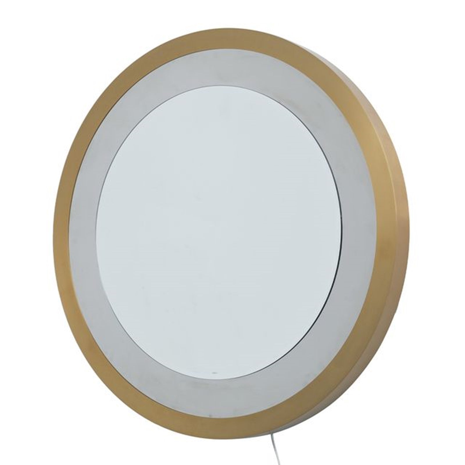 Nova California Starfall 39in Round LED Mirror | Mid-Century Brushed Brass Glass | Living Room & Entryway Accent | 39 x 39 x 2 in | Model 4111810BB
