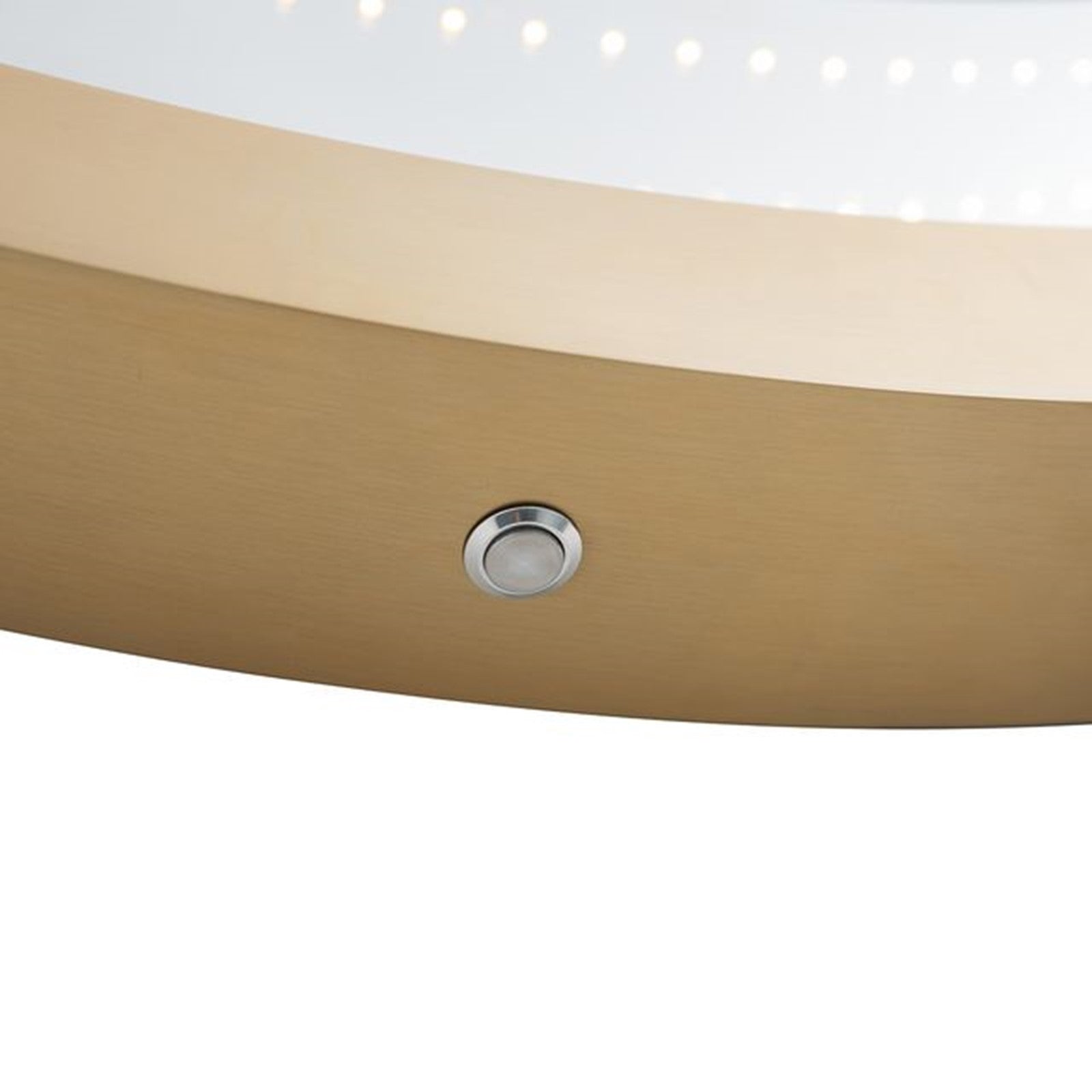 Nova California Starfall 39in Round LED Mirror | Mid-Century Brushed Brass Glass | Living Room & Entryway Accent | 39 x 39 x 2 in | Model 4111810BB