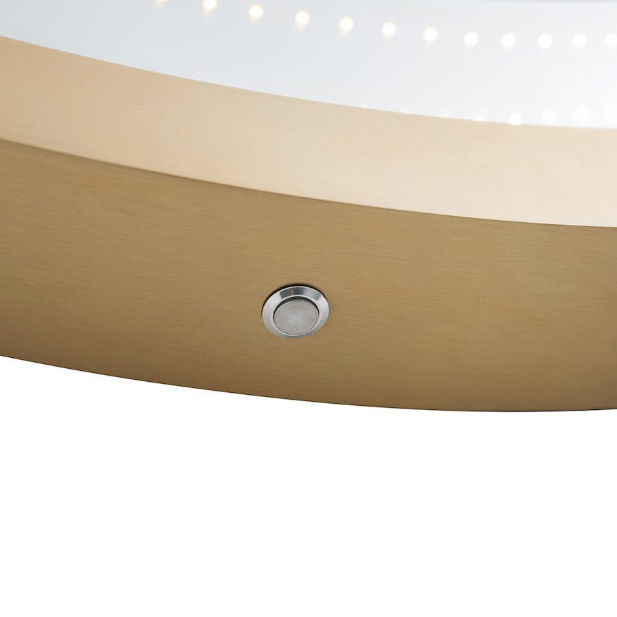 Nova California Starfall 39in Round LED Mirror | Mid-Century Brushed Brass Glass | Living Room & Entryway Accent | 39 x 39 x 2 in | Model 4111810BB