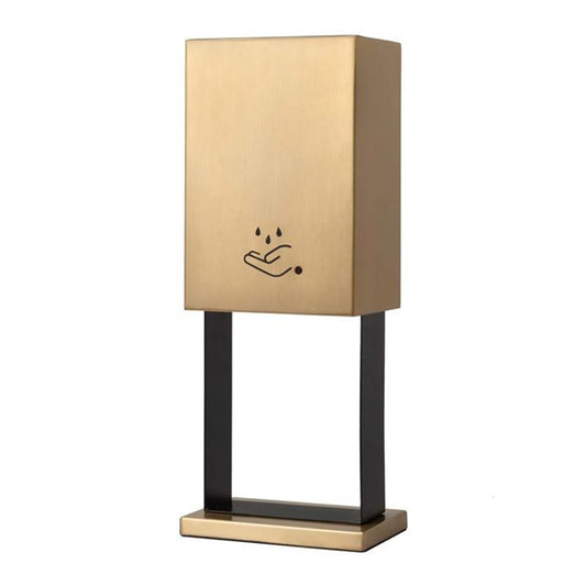 Nova California Luxe 21in Tabletop Touchless Hand Sanitizer Dispenser | Contemporary Steel Brushed Brass | Commercial Countertop & | Model 7010563BB