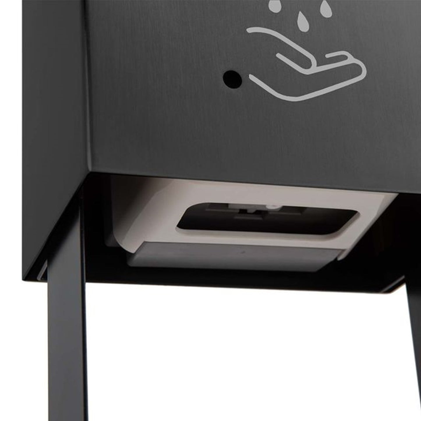 Nova California Luxe Touchless Hand Sanitizer Dispenser | Contemporary Matte Black Steel | Entryway & Office | 8.5 x 5.5 x 21 in | Model 7010563MB