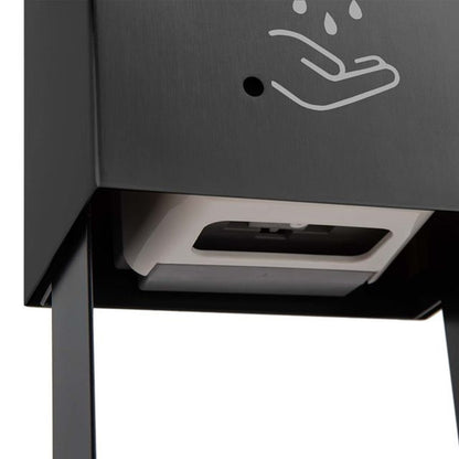 Nova California Luxe Touchless Hand Sanitizer Dispenser | Contemporary Matte Black Steel | Entryway & Office | 8.5 x 5.5 x 21 in | Model 7010563MB